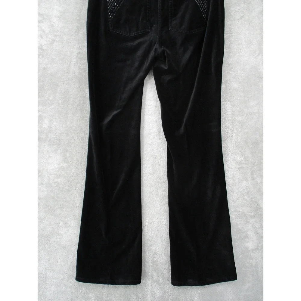 White House Black Market Pants 6 Velvet Boot‎ Leg Pants Rhinestone Pockets Black